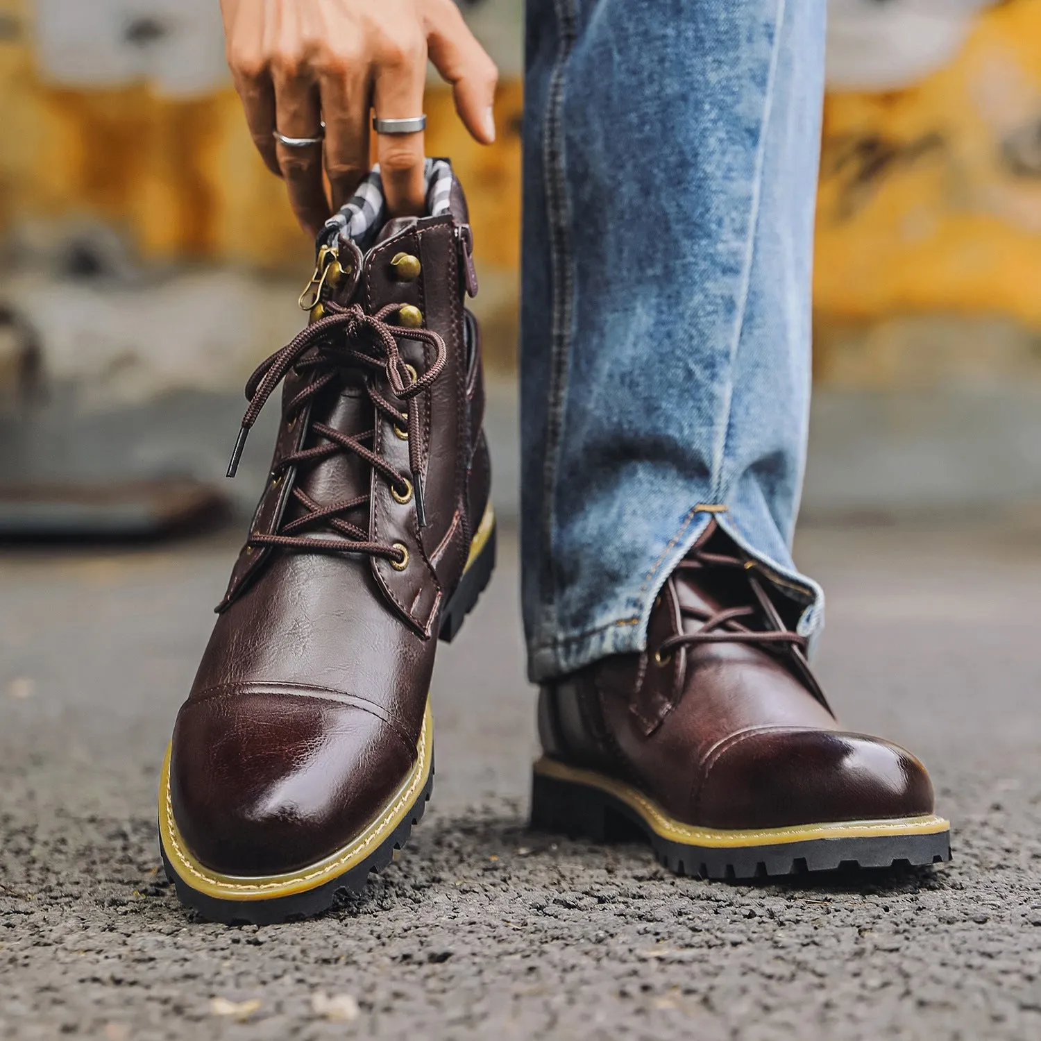 ELIJAH PRESCOTT OXFORD LEATHER BOOTS