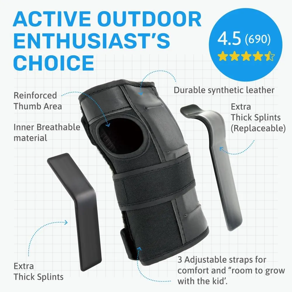 Elos Protective Gear Set: Knee Pads, Wrist Guards, Elbow Pads - Comfortable & Adjustable for Adults & Kids, Ideal for Skating, Biking, Scooter, Rollerblade & More