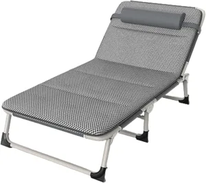 EYPKPL cots for Sleeping Portable Camping Cots 4-Level Adjustable Backrest Folding Camping Cot with Mattress Cot Load 441lbs Camping Cots for Adults Stretching Freely