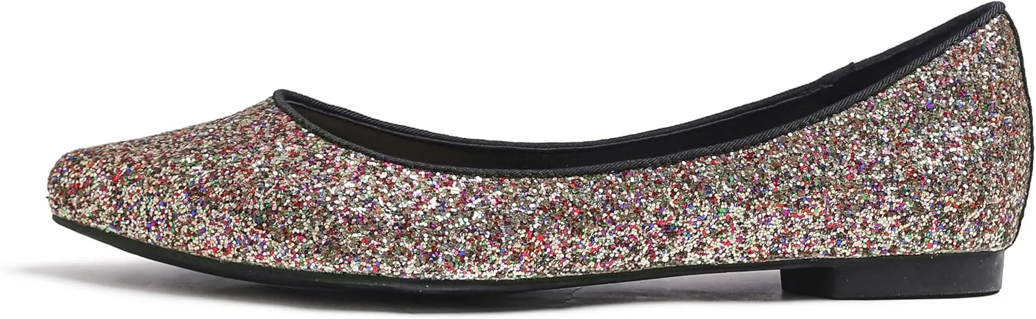 FEVERSOLE Women's Macaroon Colorful Memory Foam Cushion Insock Patent Ballet Flat