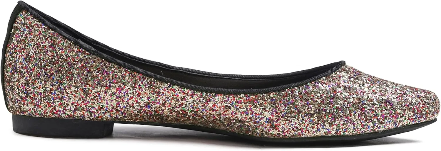 FEVERSOLE Women's Macaroon Colorful Memory Foam Cushion Insock Patent Ballet Flat