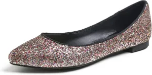 FEVERSOLE Women's Macaroon Colorful Memory Foam Cushion Insock Patent Ballet Flat