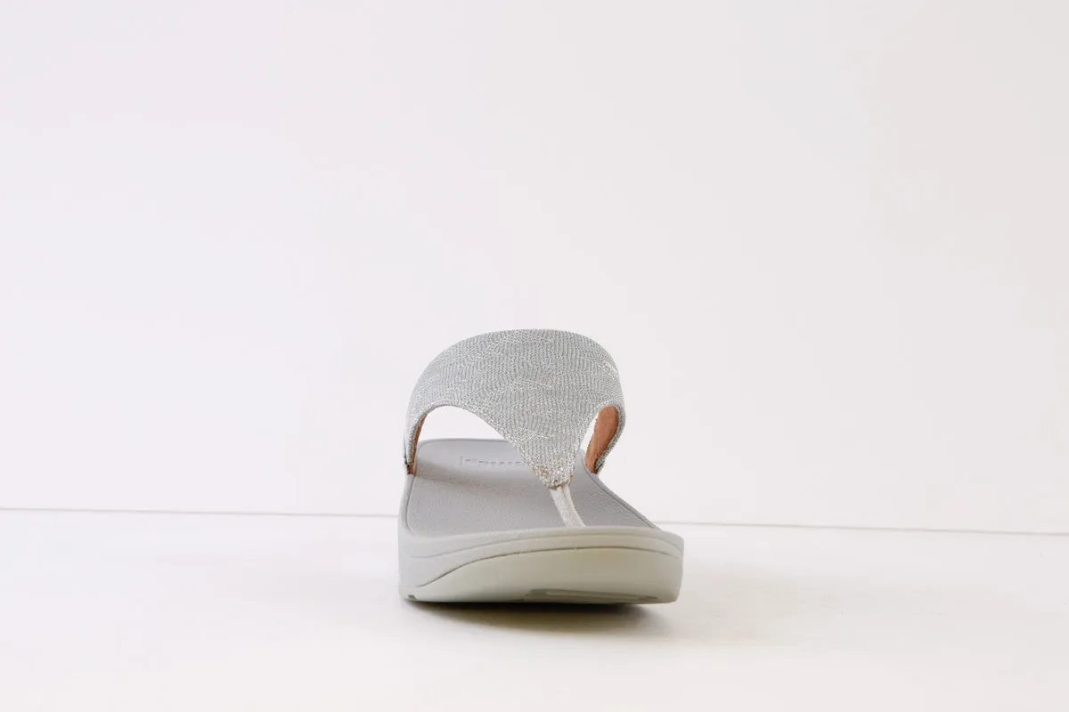 FITFLOP - LULU GLITZ TOE-POST MULE - SILVER