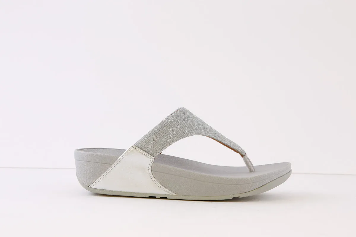FITFLOP - LULU GLITZ TOE-POST MULE - SILVER