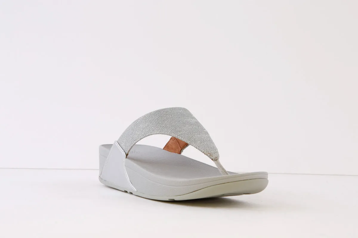 FITFLOP - LULU GLITZ TOE-POST MULE - SILVER