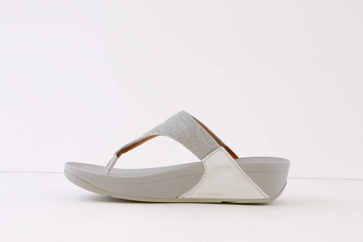 FITFLOP - LULU GLITZ TOE-POST MULE - SILVER