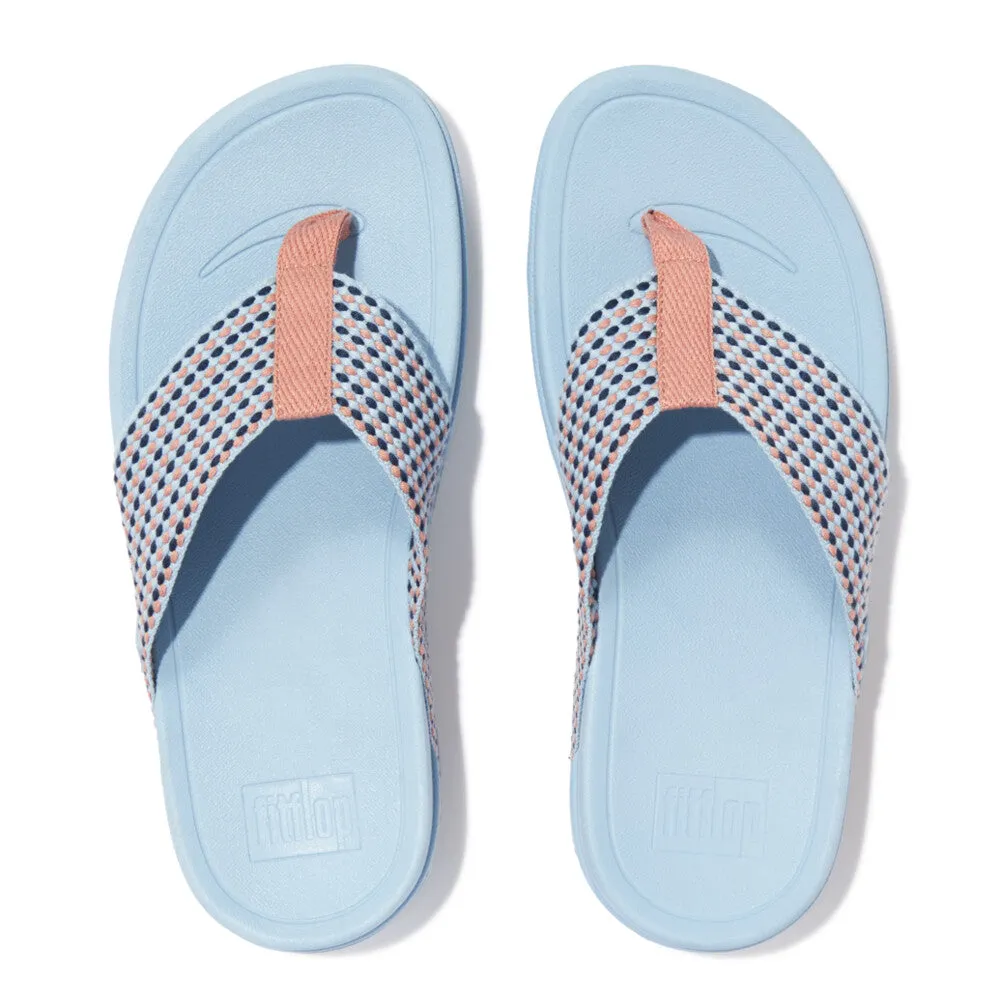 FITFLOP - SURFA FABRIC TOE-POST MULE - SKY BLUE