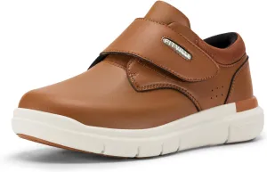 FitVille Diabetic Shoes for Men Extra Wide Slip-on Walking Shoes for Edema Hook & Loop Recovery Leather Oxford Shoes for Swollen Feet