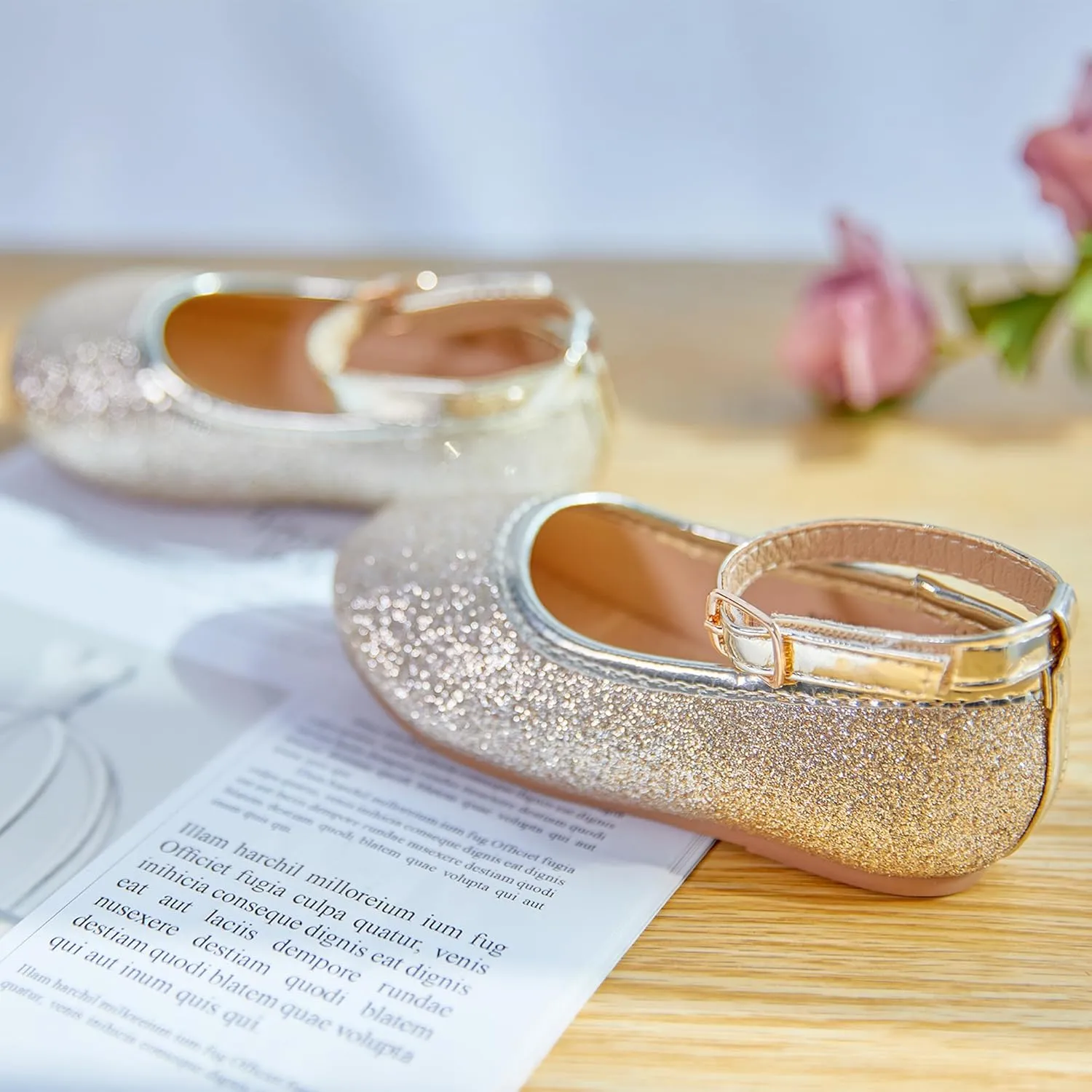 Flaryzone Toddler/Little Girls' Ballerina Flat Mary Jane Princess Dress Shoes - Wedding School Party