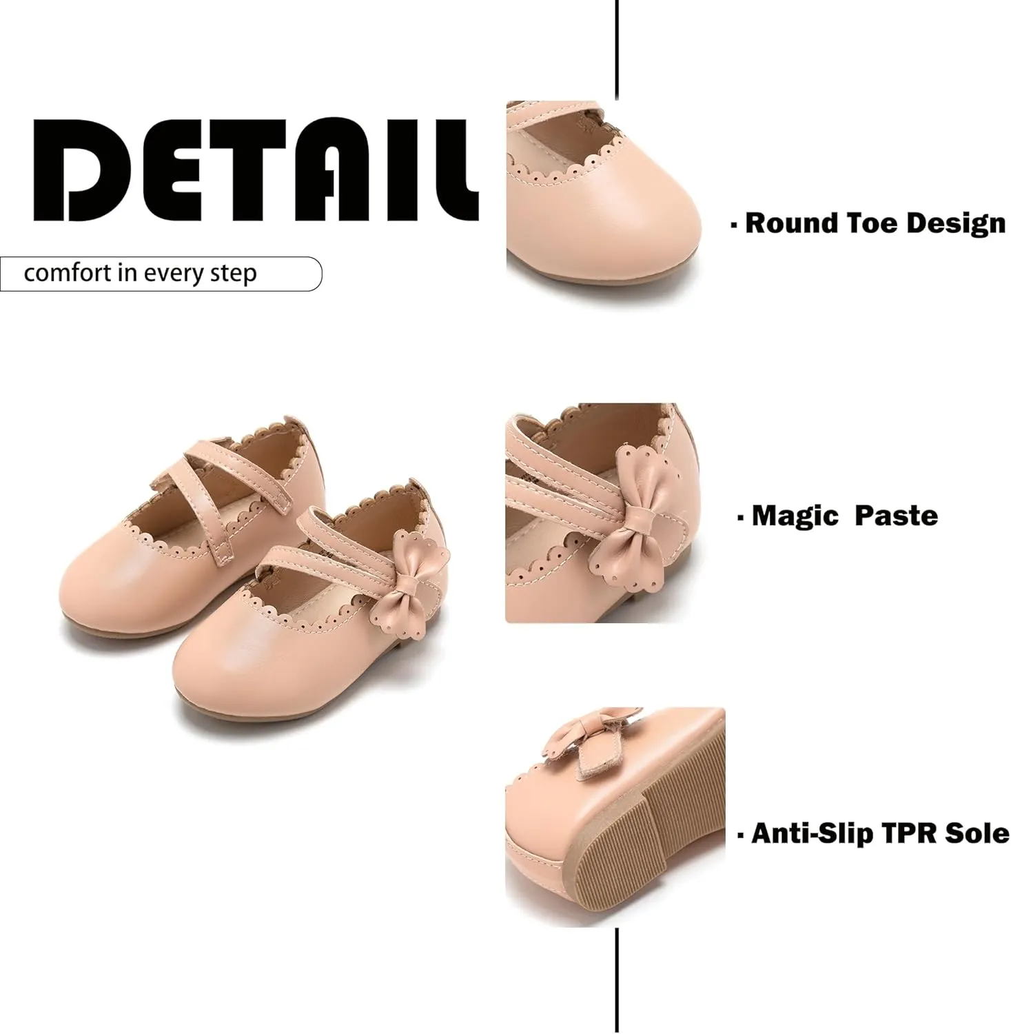 Flaryzone Toddler/Little Girls' Ballerina Flat Mary Jane Princess Dress Shoes - Wedding School Party