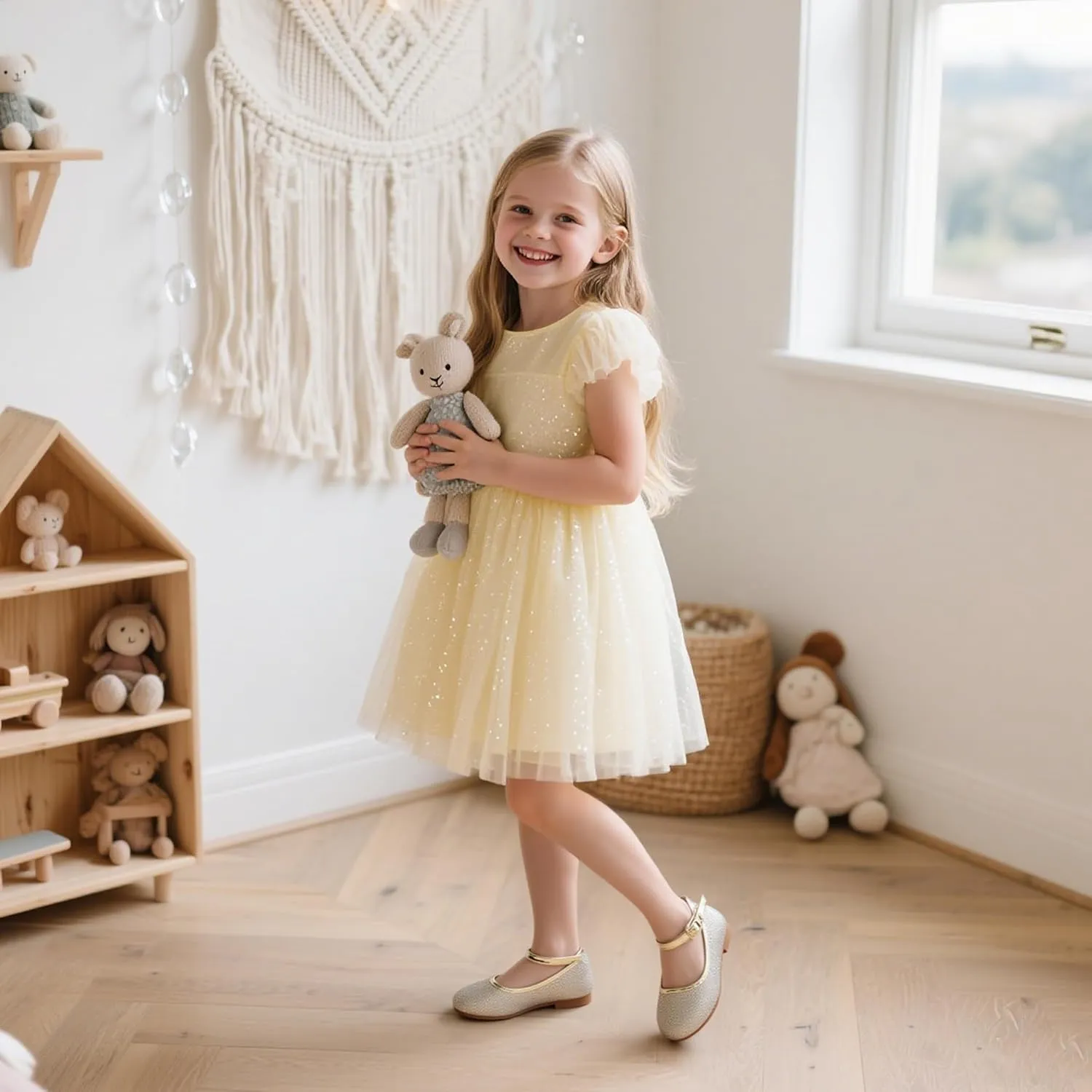 Flaryzone Toddler/Little Girls' Ballerina Flat Mary Jane Princess Dress Shoes - Wedding School Party