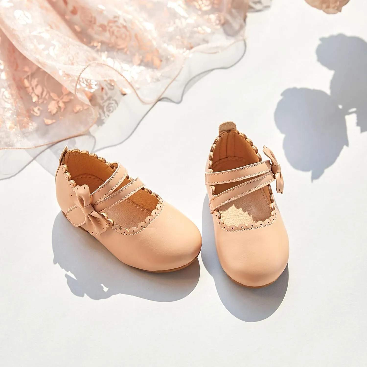 Flaryzone Toddler/Little Girls' Ballerina Flat Mary Jane Princess Dress Shoes - Wedding School Party