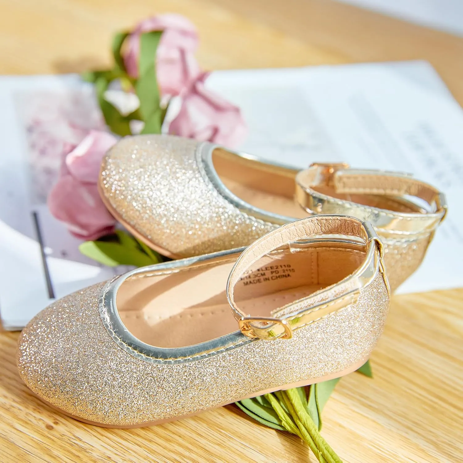 Flaryzone Toddler/Little Girls' Ballerina Flat Mary Jane Princess Dress Shoes - Wedding School Party