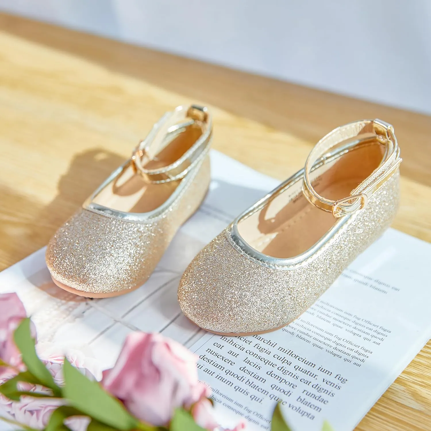 Flaryzone Toddler/Little Girls' Ballerina Flat Mary Jane Princess Dress Shoes - Wedding School Party