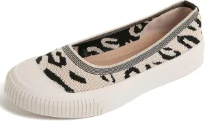 Flats for Women Round Toe Slip On Casual Shoes Breathable Knitted Loafers Comfortable Dressy Ballet Flats