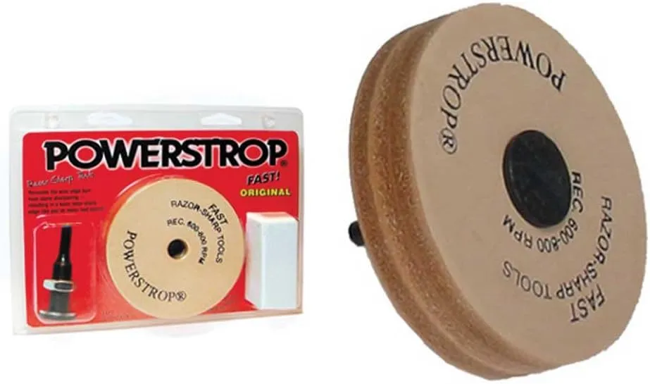 Flexcut PWS10 Standard Power Strop, with Flat Round Wheel and Buffing Compund, Rated for 600-800 RPM