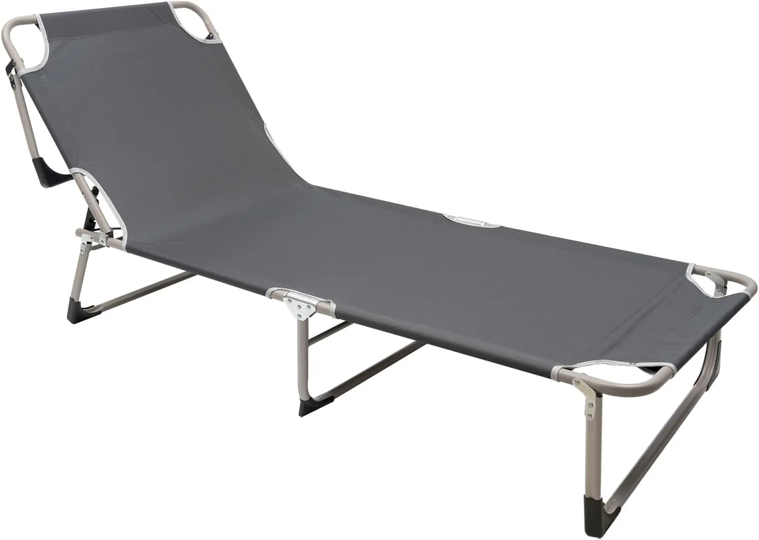 Folding Camping Cot for Adults, Sleeping Cots, Portable Travel Camp Cots, Folding Bed Outdoor Lounge Chairs for Outside Camping Bed Portable Folding Bed Cot Lounge Chair for Beach Lawn (Gray)