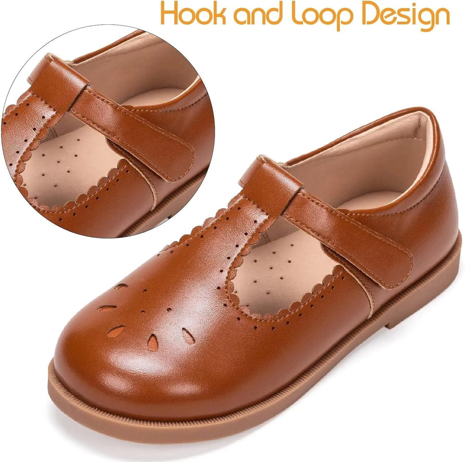 Frank Mully Girls Flats Mary Jane Shoes Round Toe Dress Shoes School Oxford Flats for Toddler/Little Kid