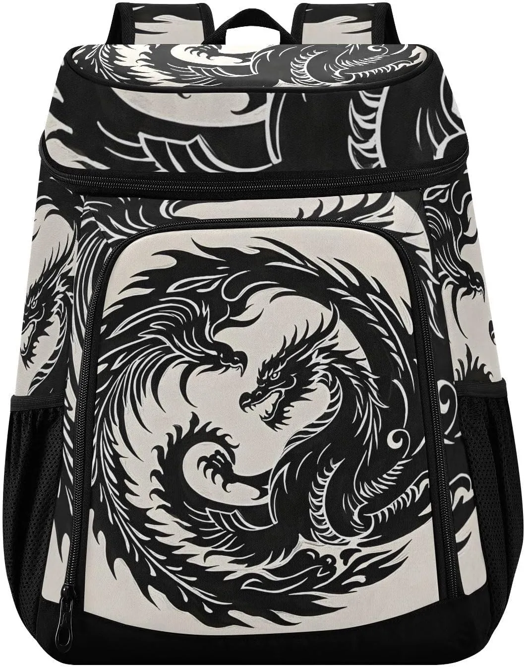 Funny Dragon Black B Cooler Backpack Cooler Insulated Leak Proof Lunch Backpack 36 Cans Waterproof Soft for Men Women Picnic Hiking Camping Beach