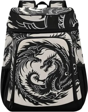 Funny Dragon Black B Cooler Backpack Cooler Insulated Leak Proof Lunch Backpack 36 Cans Waterproof Soft for Men Women Picnic Hiking Camping Beach