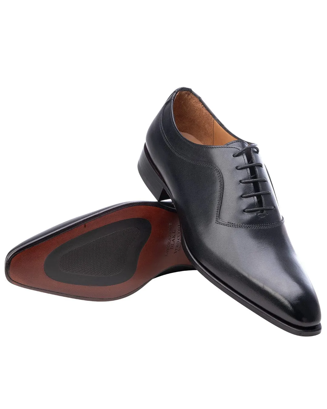 Gagliardi Black Made in Italy Oxford Shoes