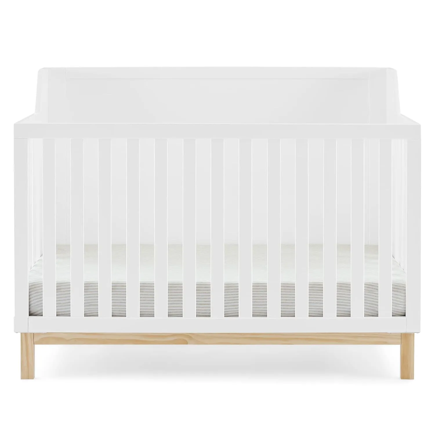 GAP babyGap Oxford 6-in-1 Convertible Crib - Greenguard Gold Certified, Bianca White/Natural