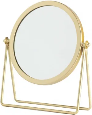 GaRcan Compact Vanity Mirror Metal Makeup Mirror Round Decorative Mirror Desktop Mirror Makeup Mirror Home Desktop Dressing Mirror Single Mirror Salon Hairdressing Mirror (Colo