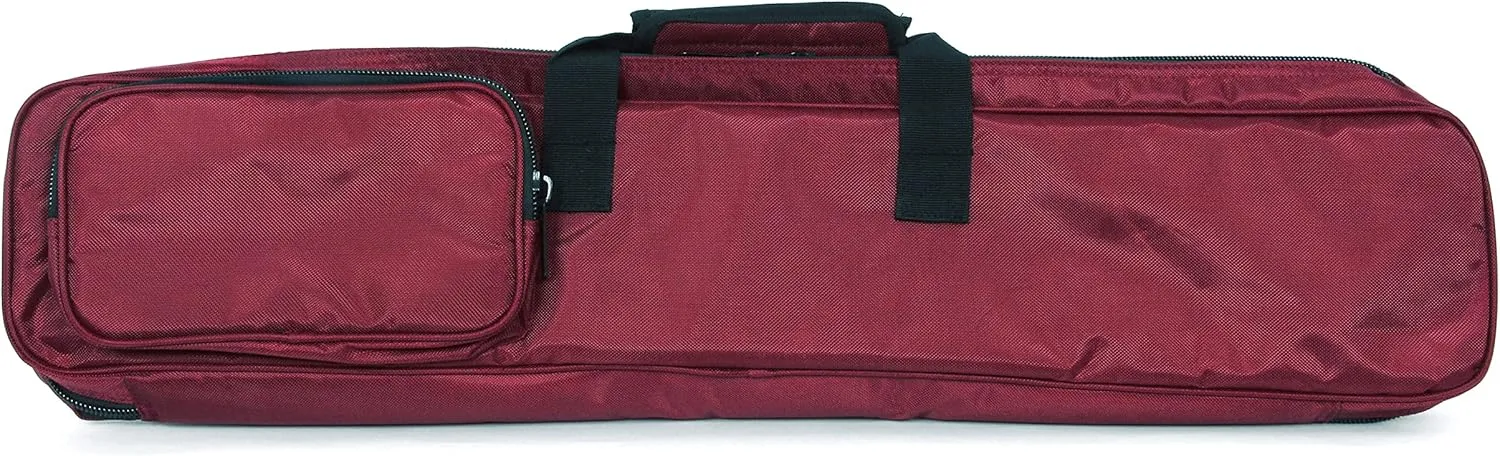 GEEK EWI Soft Bag Clarinet Flute Soprano Saxophone Case Internal Buffer Length 29.9IN/76CM With Padded Handle Carrying and Shoulder Strap for AKAI EWI 4000S 5000 (Red&Single Shoulder Strap)