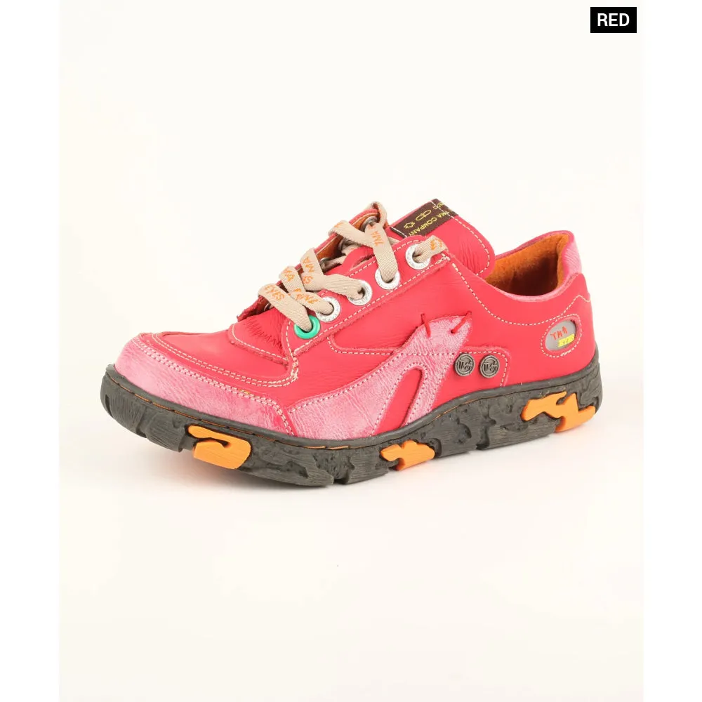 Genuine Leather Womens Flat Sneaker for Outdoor