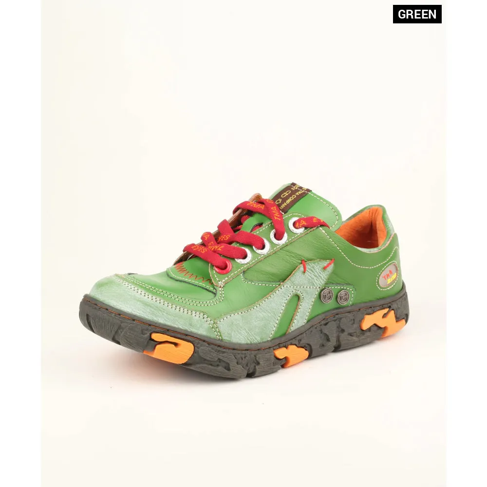 Genuine Leather Womens Flat Sneaker for Outdoor