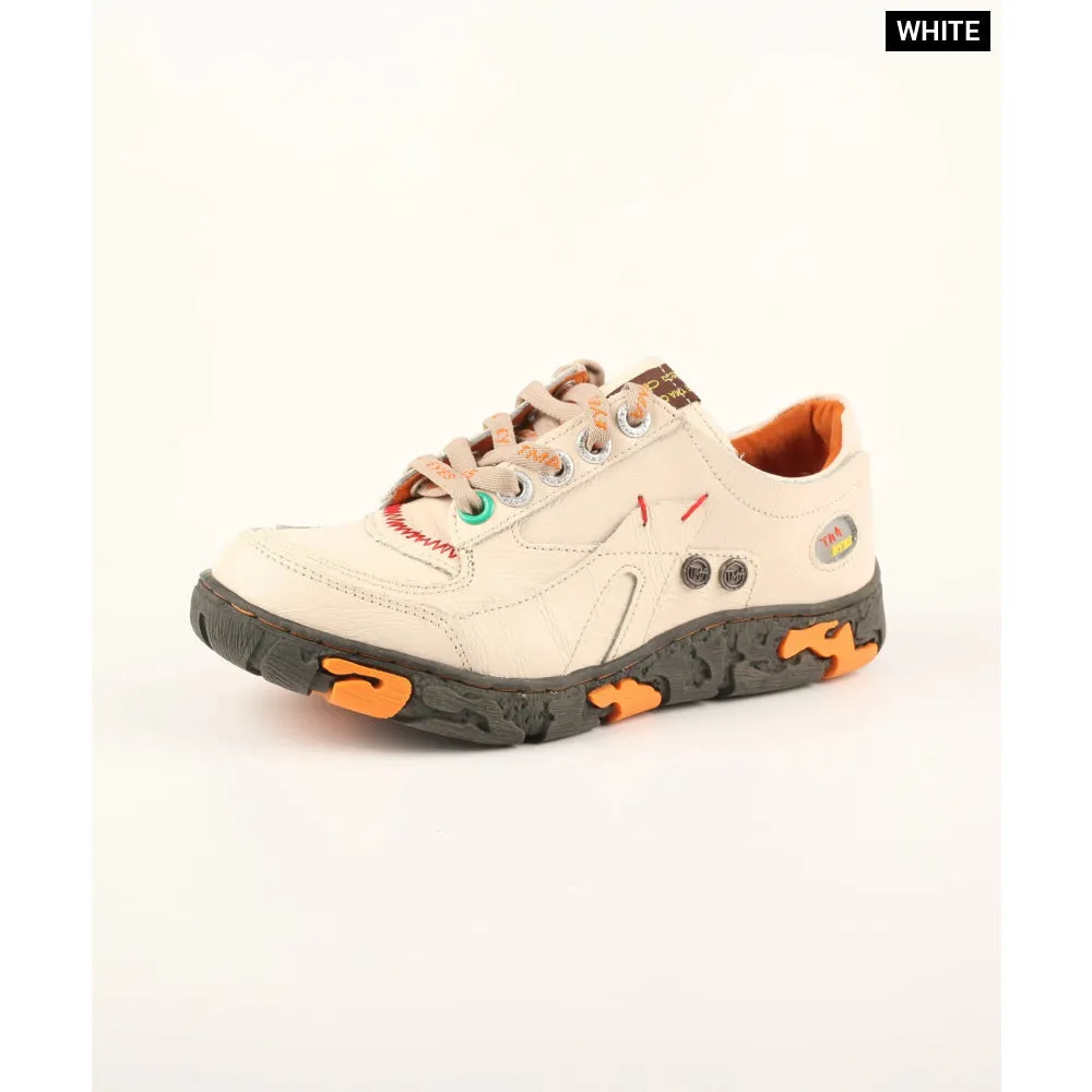Genuine Leather Womens Flat Sneaker for Outdoor