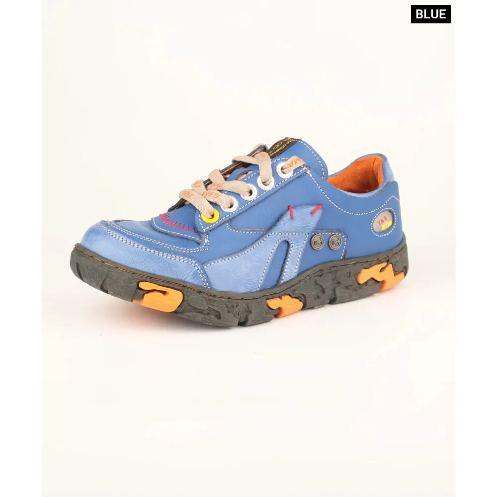 Genuine Leather Womens Flat Sneaker for Outdoor