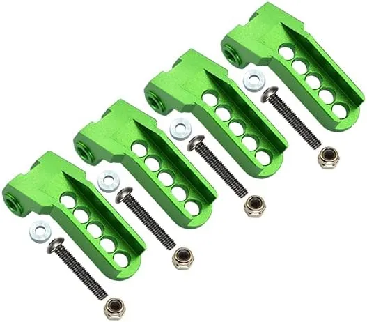 GPM For Traxxas TRX-4 Trail Defender Crawler Upgrade Parts Aluminum Adjustable Front And Rear Damper Mount - 4Pc Set Green