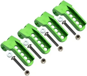 GPM For Traxxas TRX-4 Trail Defender Crawler Upgrade Parts Aluminum Adjustable Front And Rear Damper Mount - 4Pc Set Green