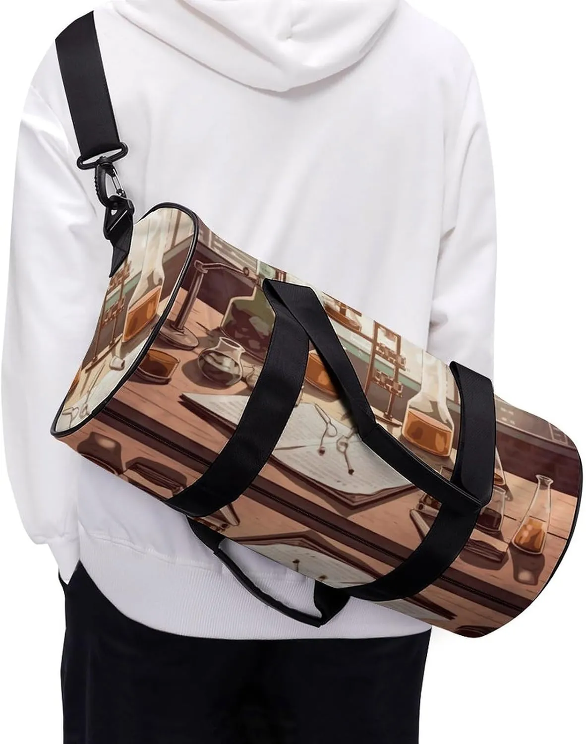 Gym Bag Chemistry Lab Duffel Bag for Men Women Overnight Bag with Shoe Compartment Workout Bags