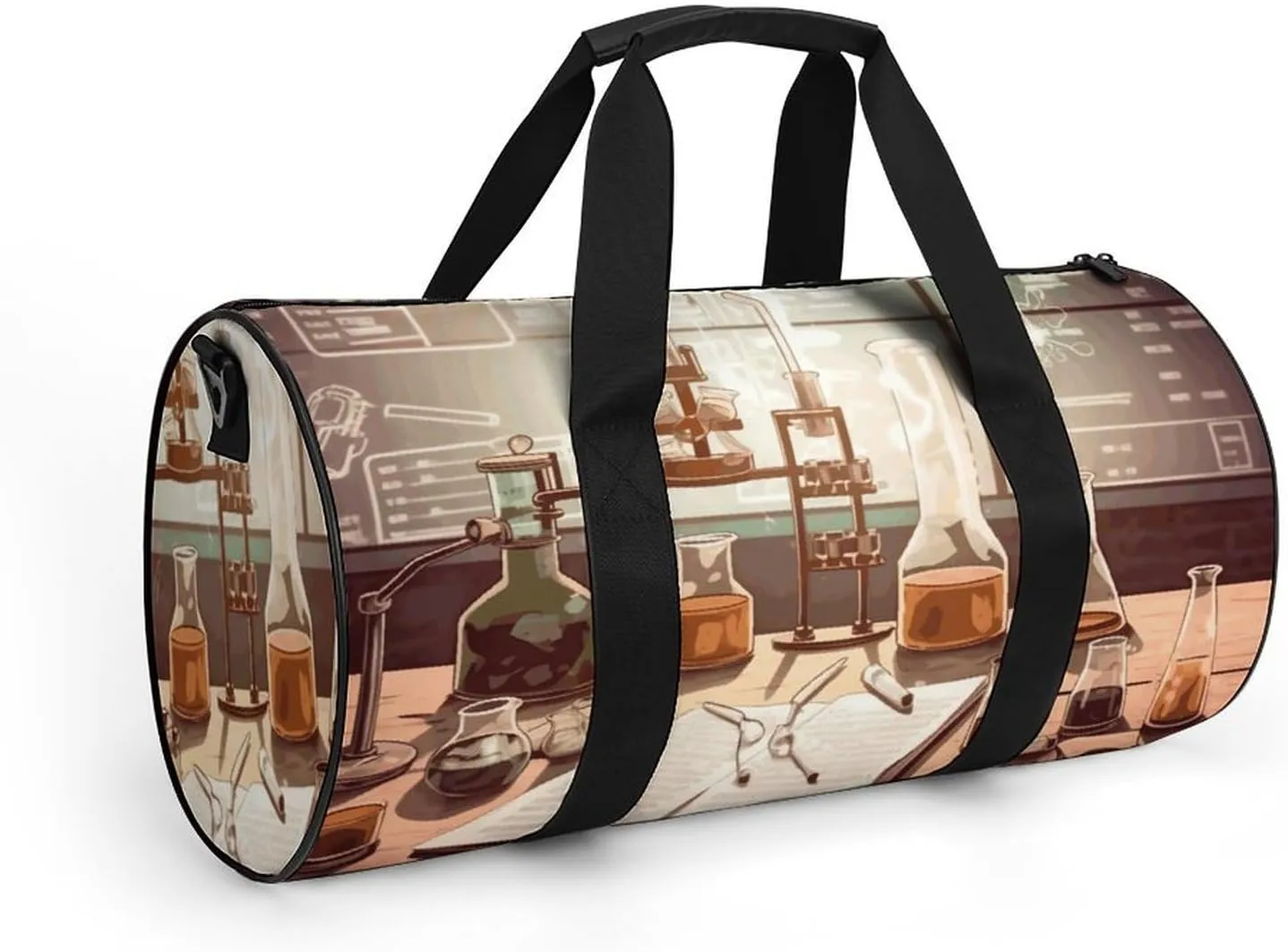 Gym Bag Chemistry Lab Duffel Bag for Men Women Overnight Bag with Shoe Compartment Workout Bags
