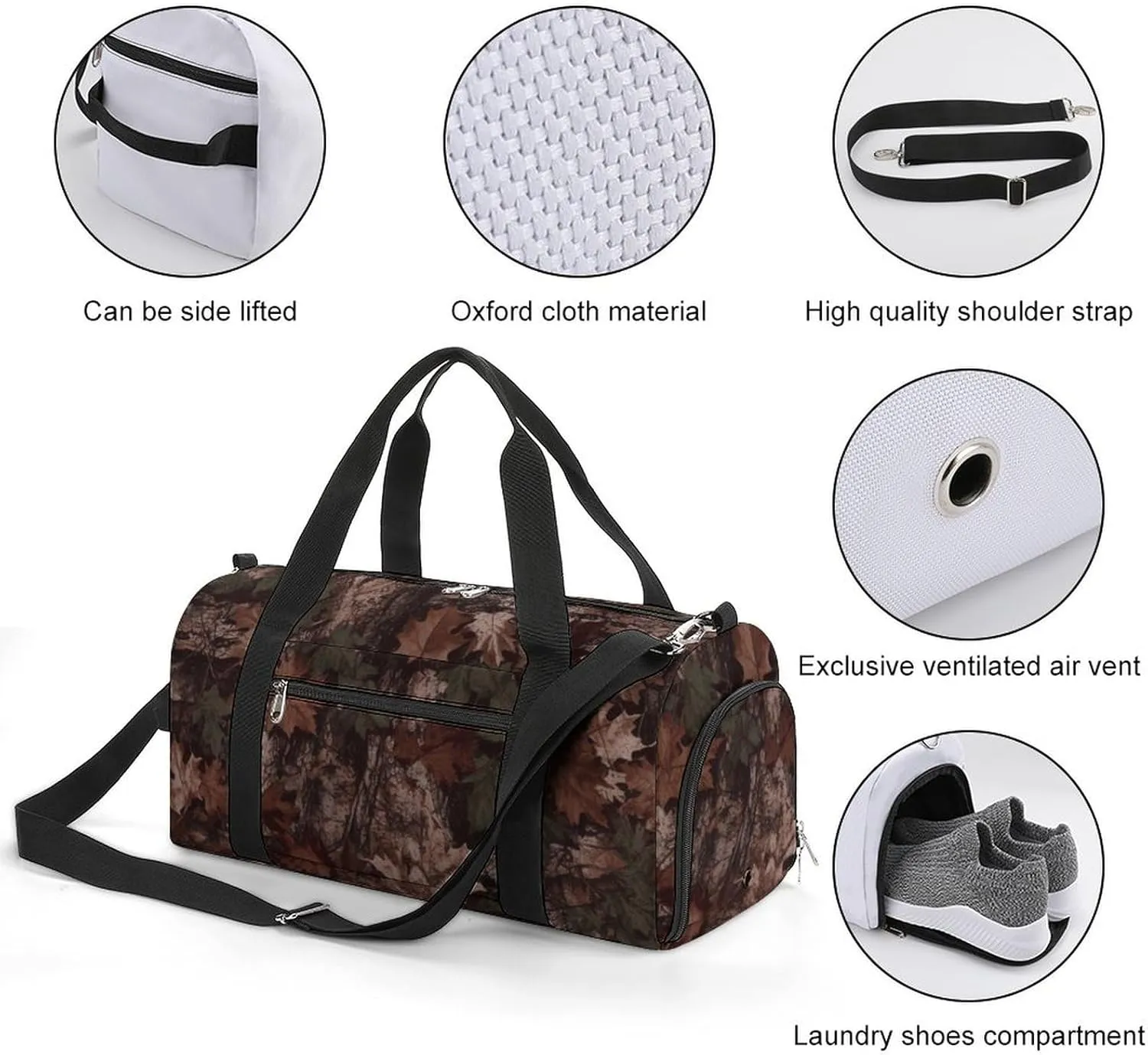 Gym Bag Outfitter Tuff Camo Duffel Bag for Men Women Travel Overnight Bag with Shoe Compartment Workout Bags