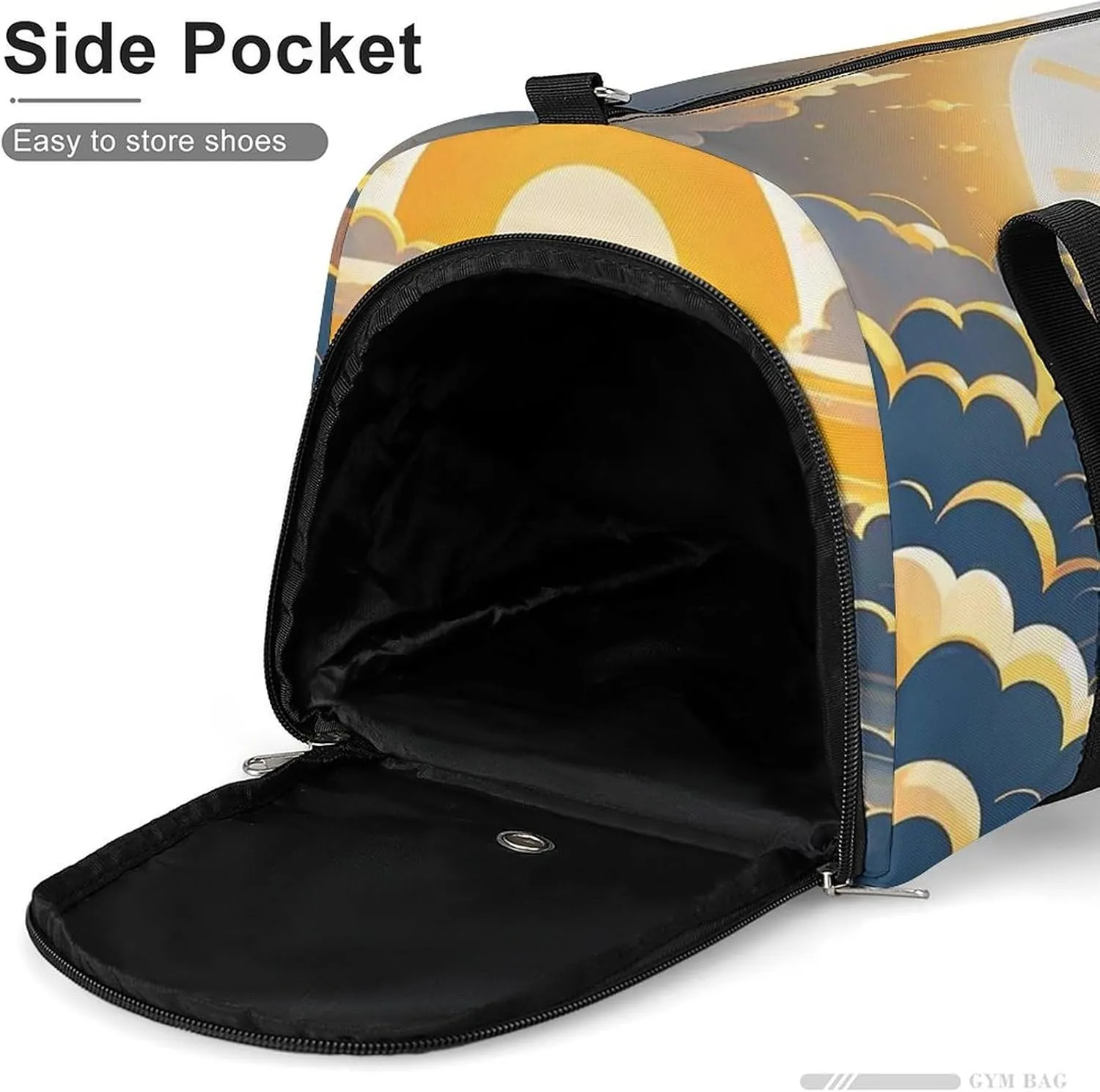 Gym Bag Sun Sunrise Cloud Duffel Bag for Men Women Travel Overnight Bag with Shoe Compartment Workout Bags