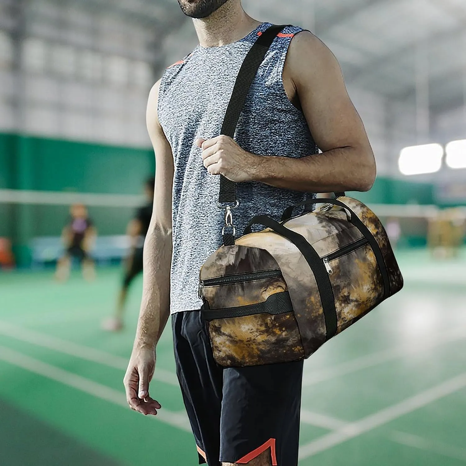 Gym Bags for Men Women A Painting of Mountains Duffle Bag Travel Overnight Bag with Shoe Compartment Tote Bags