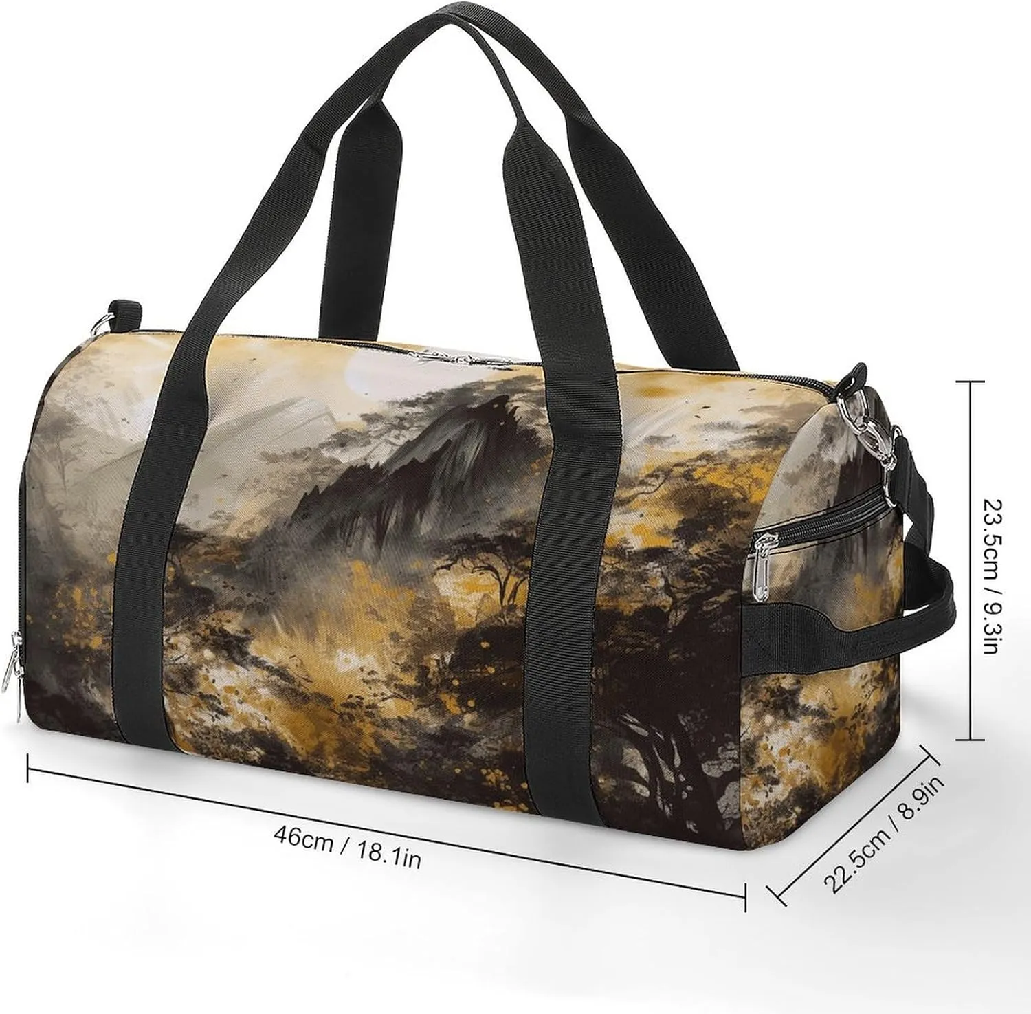 Gym Bags for Men Women A Painting of Mountains Duffle Bag Travel Overnight Bag with Shoe Compartment Tote Bags