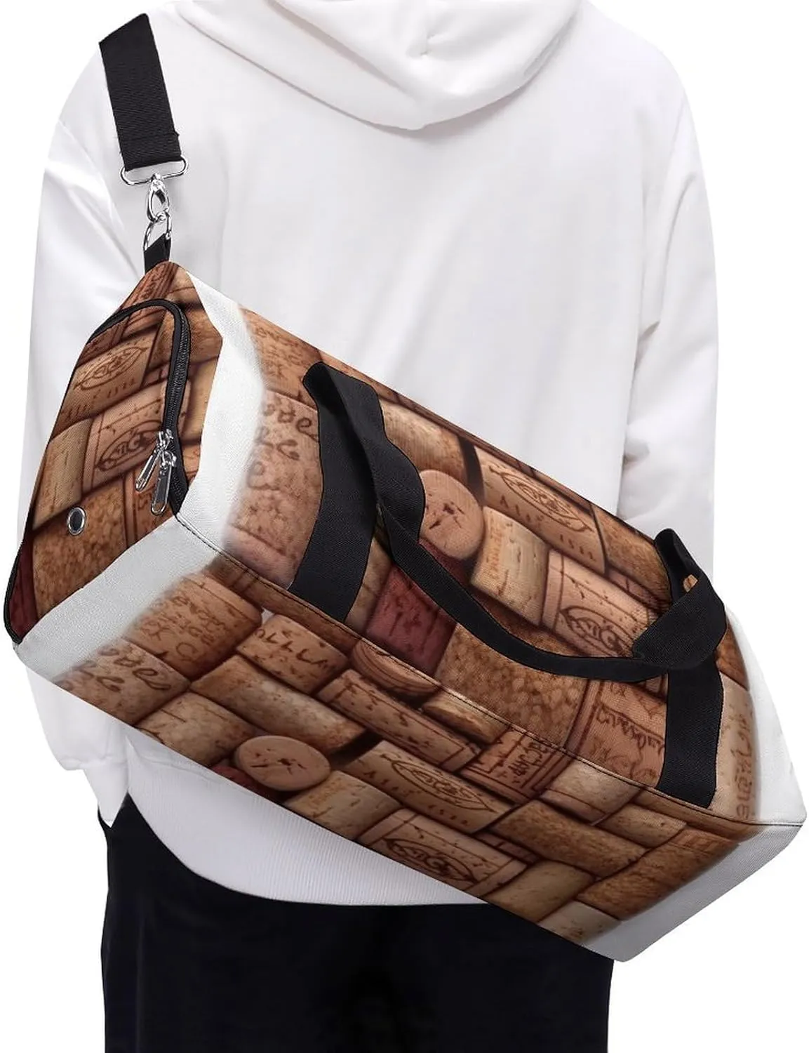 Gym Bags for Men Women Wine Cork Duffle Bag Travel Overnight Bag with Shoe Compartment Tote Bags