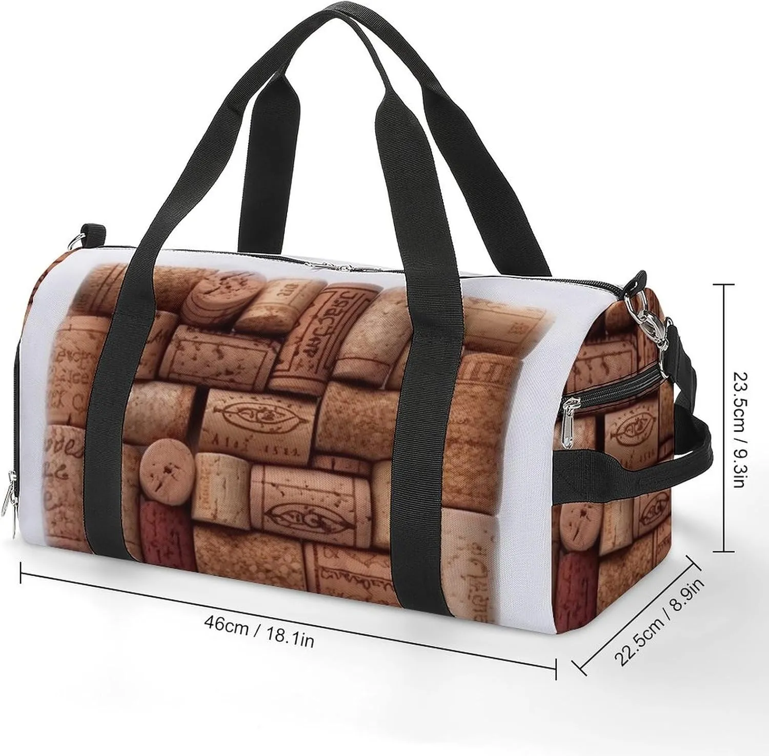 Gym Bags for Men Women Wine Cork Duffle Bag Travel Overnight Bag with Shoe Compartment Tote Bags