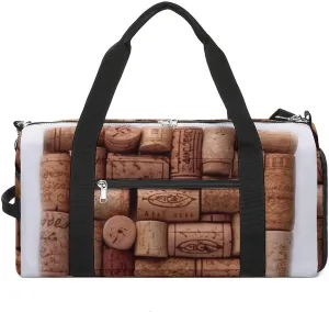 Gym Bags for Men Women Wine Cork Duffle Bag Travel Overnight Bag with Shoe Compartment Tote Bags