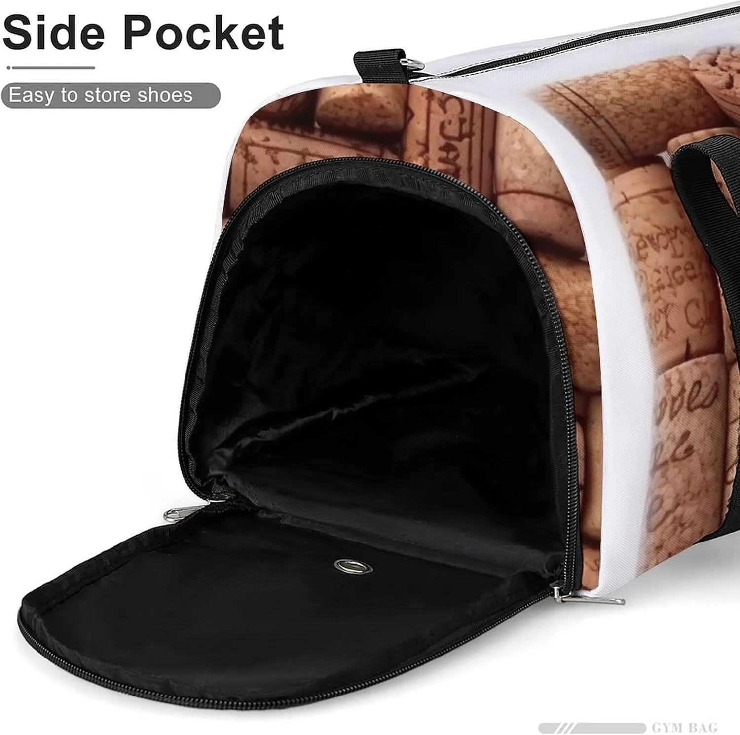 Gym Bags for Men Women Wine Cork Duffle Bag Travel Overnight Bag with Shoe Compartment Tote Bags