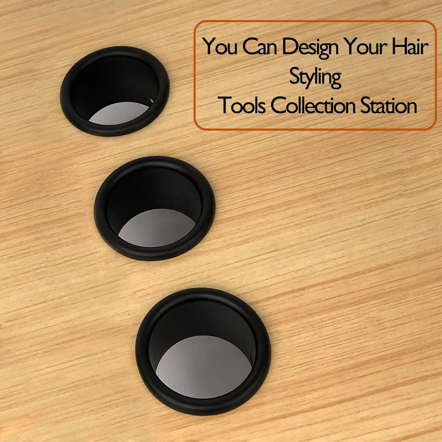 Hair Styling Station - Curling Hot Iron Appliance with Tube Package and Organizer for Salon, 3pcs, 2inch, Black