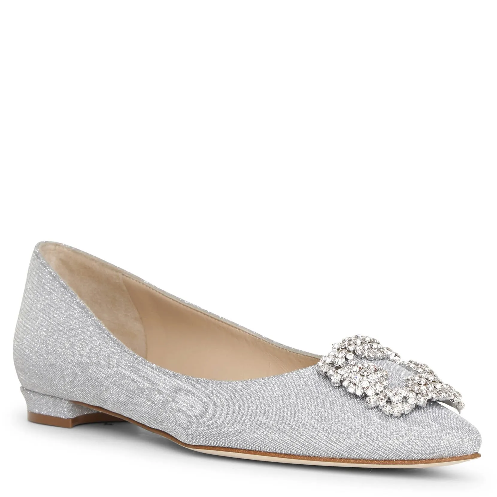 Hangisi flat silver glitter ballerinas
