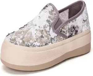 Happy Mary Loafers Women's 2024 Autumn New Lazy Slip Sequin Sparkle Thick-Soled Anti-Slip Shoes Women