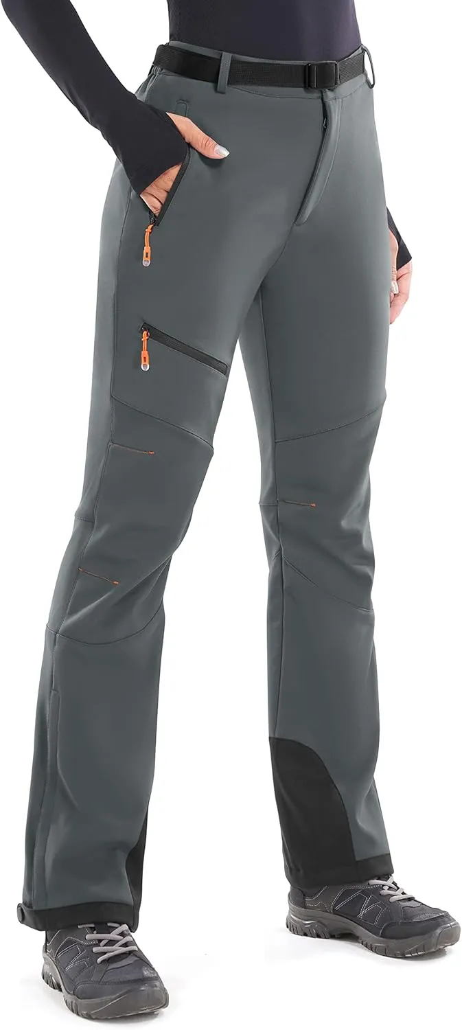 Heathyoga Snow Ski Pants Women Waterproof Softshell Insulated Fleece Lined Snowboard Pants Hiking Pants for Winter Outdoor
