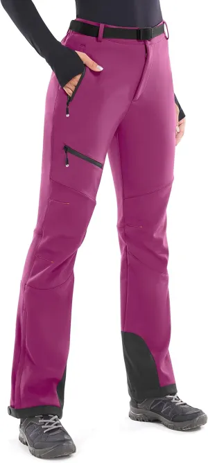 Heathyoga Snow Ski Pants Women Waterproof Softshell Insulated Fleece Lined Snowboard Pants Hiking Pants for Winter Outdoor