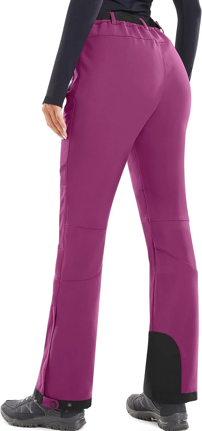 Heathyoga Snow Ski Pants Women Waterproof Softshell Insulated Fleece Lined Snowboard Pants Hiking Pants for Winter Outdoor